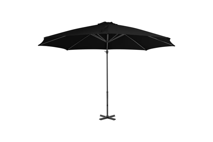 Riippuva aurinkovarjo alumiinipylväällä musta 300 cm - Puutarhakalusteet - Aurinkosuoja - Aurinkovarjo - Riippuva aurinkovarjo
