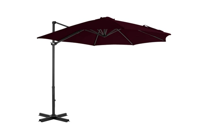 Riippuva aurinkovarjo alumiinipylväällä punainen 300 cm - Puutarhakalusteet - Aurinkosuoja - Aurinkovarjo - Riippuva aurinkovarjo