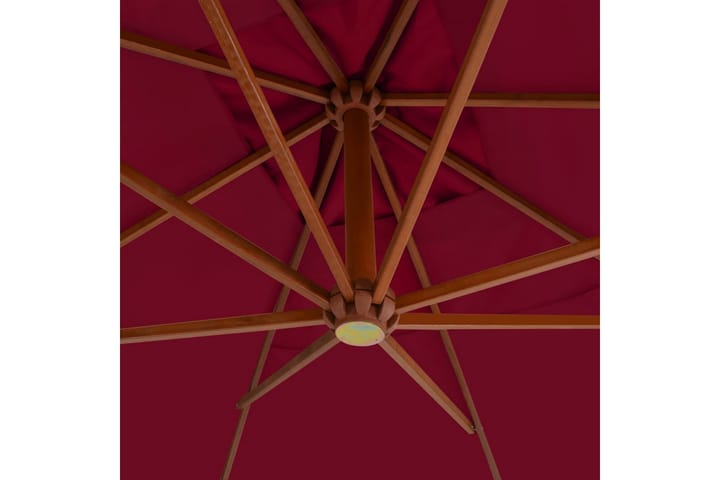 Riippuva aurinkovarjo puupylväällä 400x300 cm viininpunainen - Punainen - Puutarhakalusteet - Aurinkosuojat - Aurinkovarjo - Riippuva aurinkovarjo