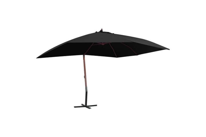 Riippuva aurinkovarjo puurunko 400x300 cm musta - Musta - Puutarhakalusteet - Aurinkosuoja - Aurinkovarjo - Riippuva aurinkovarjo