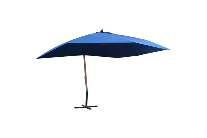 Riippuva aurinkovarjo puurunko 400x300 cm sininen - Sininen - Puutarhakalusteet - Aurinkosuojat - Aurinkovarjot