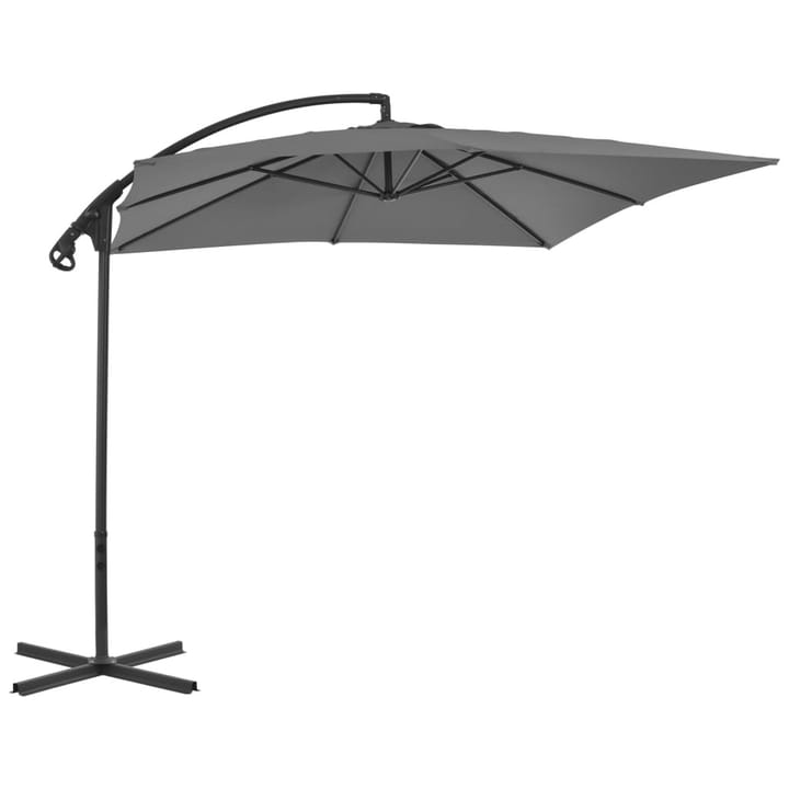 Riippuva aurinkovarjo teräspylväällä 250x250 cm antrasiitti - Antrasiitti - Puutarhakalusteet - Aurinkosuoja - Aurinkovarjo - Riippuva aurinkovarjo