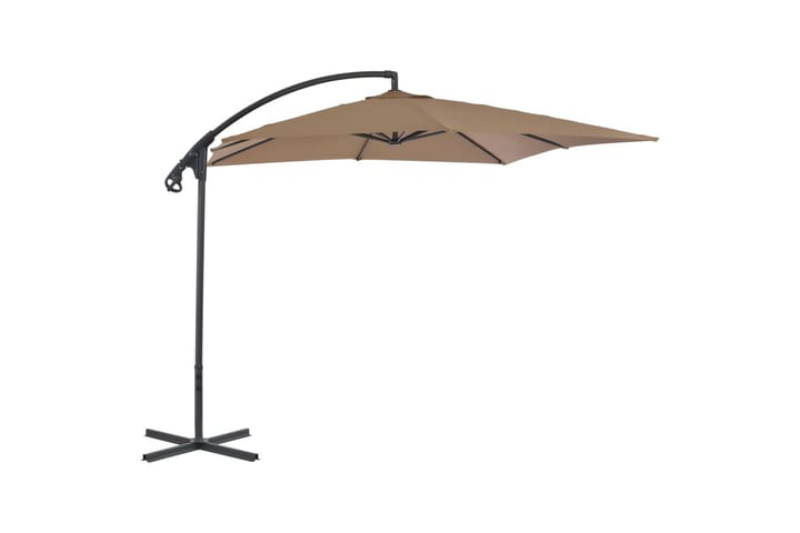 Riippuva aurinkovarjo teräspylväällä 250x250cm harmaanruskea - Ruskea - Puutarhakalusteet - Aurinkosuoja - Aurinkovarjo - Riippuva aurinkovarjo