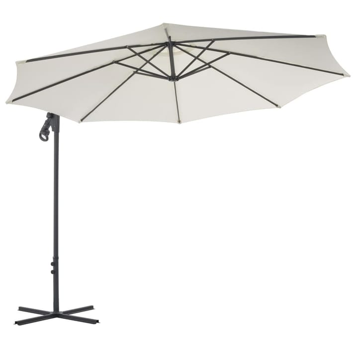 Riippuva aurinkovarjo teräspylväällä 30 cm hiekka - Beige - Puutarhakalusteet - Aurinkosuoja - Aurinkovarjo