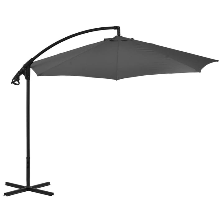 Riippuva aurinkovarjo teräspylväällä 300 cm antrasiitti - Antrasiitti - Puutarhakalusteet - Aurinkosuoja - Aurinkovarjo - Riippuva aurinkovarjo