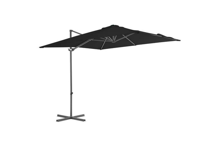 Riippuva aurinkovarjo teräspylväällä musta 250x250 cm - Puutarhakalusteet - Aurinkosuojat - Aurinkovarjo - Aurinkovarjon jalka