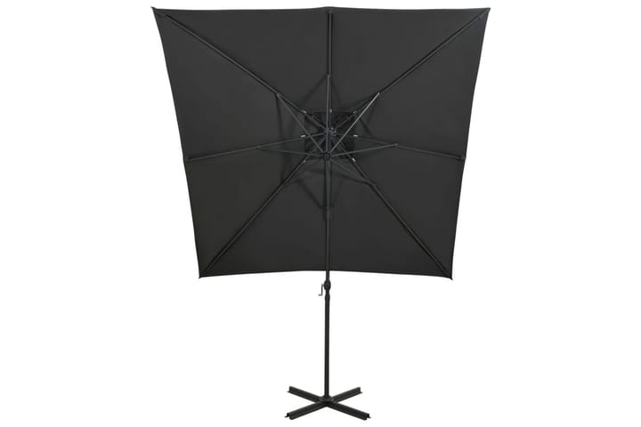 Riippuva aurinkovarjo tuplakatolla 250x250 cm antrasiitti - Puutarhakalusteet - Aurinkosuojat - Aurinkovarjot - Riippuva aurinkovarjo