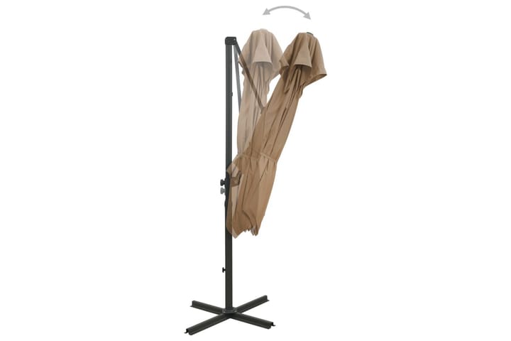 Riippuva aurinkovarjo tuplakatolla 250x250 cm harmaanruskea - Puutarhakalusteet - Aurinkosuoja - Aurinkovarjo - Riippuva aurinkovarjo