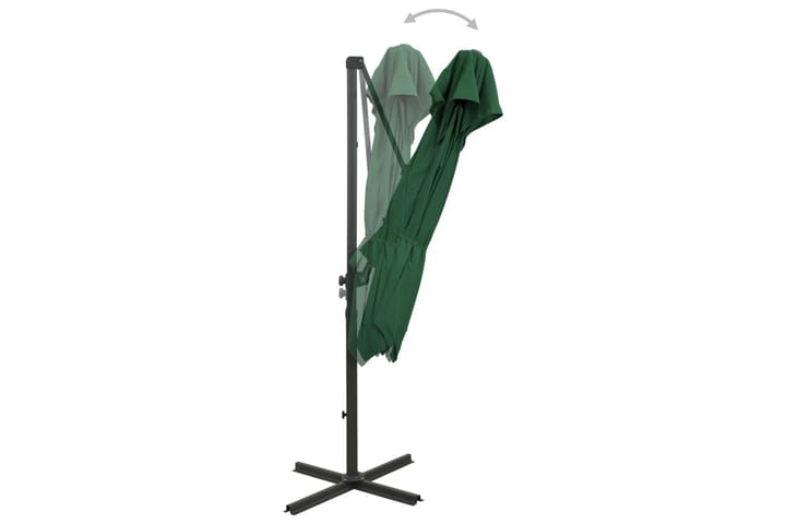Riippuva aurinkovarjo tuplakatolla 250x250 cm vihreä - Puutarhakalusteet - Aurinkosuojat - Aurinkovarjot - Riippuva aurinkovarjo