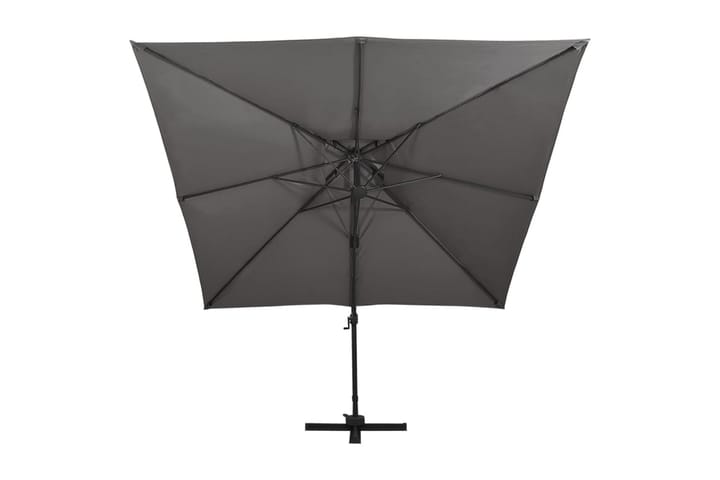 Riippuva aurinkovarjo tuplakatolla antrasiitti 300x300 cm - Puutarhakalusteet - Aurinkosuoja - Aurinkovarjo