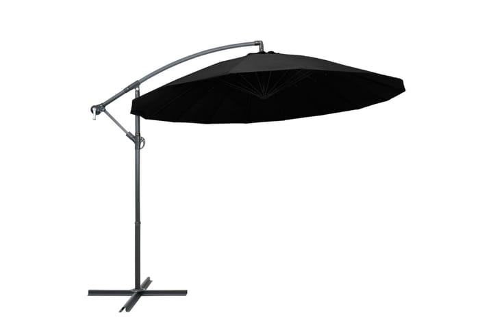 Riippuva päivänvarjo musta 3 m alumiinitanko - Musta - Puutarhakalusteet - Aurinkosuoja - Aurinkovarjo