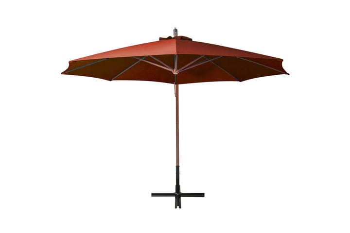 Riippuva päivänvarjo tangolla terrakotta 3,5x2,9 m - Punainen - Puutarhakalusteet - Aurinkosuoja - Aurinkovarjo