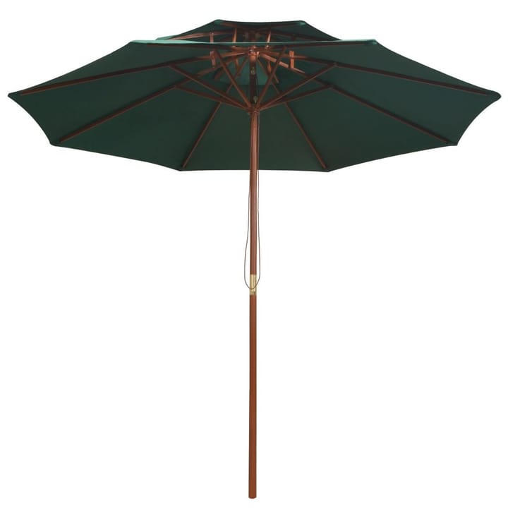 2-kerroksinen Aurinkovarjo 270x270 cm Puutanko Vihreä - Vihreä - Puutarhakalusteet - Aurinkosuojat - Aurinkovarjot