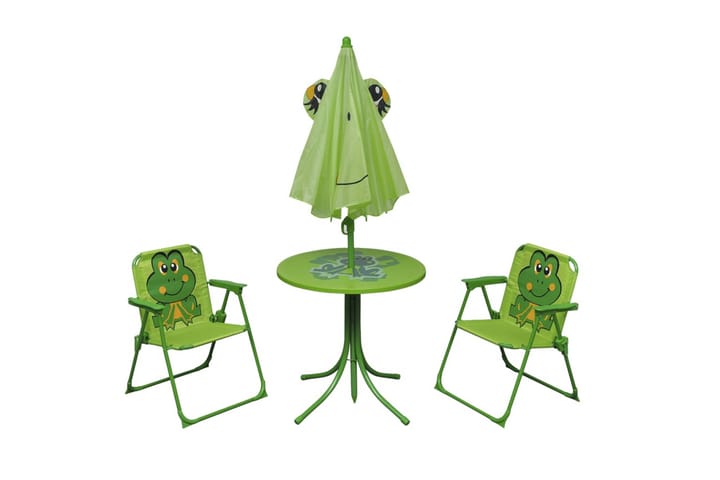 3-osainen Lasten Puutarhan Bistrosarja aurinkovarjolla - Vihreä - Puutarhakalusteet - Aurinkosuojat - Aurinkovarjo