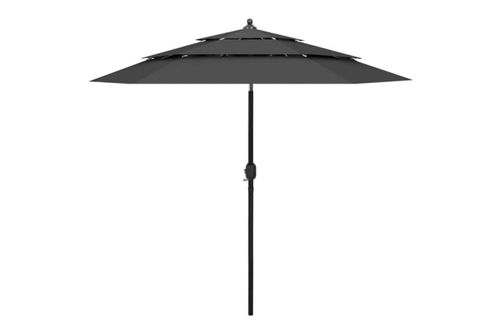 3-tasoinen aurinkovarjo alumiinitanko antrasiitti 2,5 m - Puutarhakalusteet - Aurinkosuojat - Aurinkovarjo
