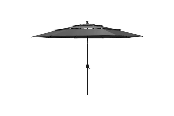 3-tasoinen aurinkovarjo alumiinitanko antrasiitti 3,5 m - Puutarhakalusteet - Aurinkosuojat - Aurinkovarjo