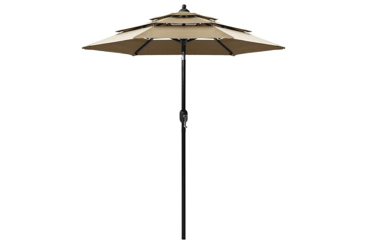 3-tasoinen aurinkovarjo alumiinitanko harmaanruskea 2 m - Puutarhakalusteet - Aurinkosuojat - Aurinkovarjot