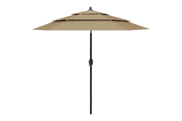 3-tasoinen aurinkovarjo alumiinitanko harmaanruskea 2,5 m - Puutarhakalusteet - Aurinkosuojat - Aurinkovarjot