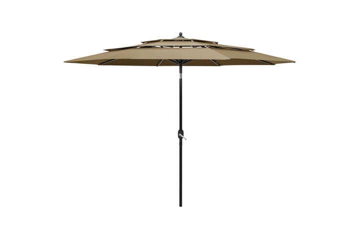 3-tasoinen aurinkovarjo alumiinitanko harmaanruskea 3 m - Puutarhakalusteet - Aurinkosuojat - Aurinkovarjo