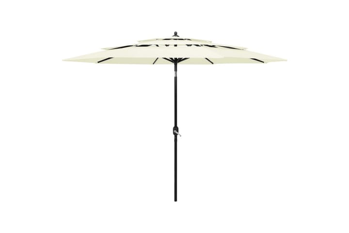 3-tasoinen aurinkovarjo alumiinitanko hiekka 3 m - Puutarhakalusteet - Aurinkosuojat - Aurinkovarjo