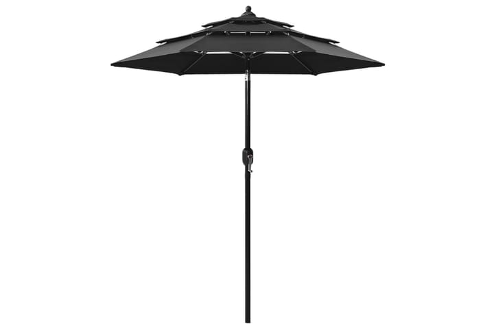 3-tasoinen aurinkovarjo alumiinitanko musta 2 m - Puutarhakalusteet - Aurinkosuojat - Aurinkovarjo