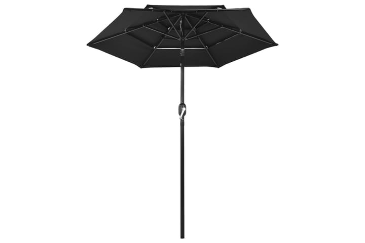 3-tasoinen aurinkovarjo alumiinitanko musta 2 m - Puutarhakalusteet - Aurinkosuojat - Aurinkovarjo