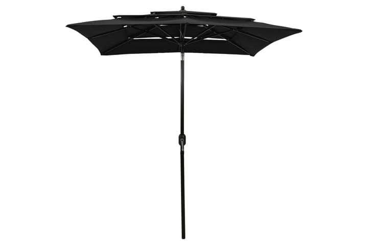 3-tasoinen aurinkovarjo alumiinitanko musta 2x2 m - Puutarhakalusteet - Aurinkosuojat - Aurinkovarjo