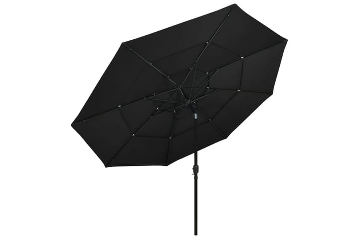 3-tasoinen aurinkovarjo alumiinitanko musta 3,5 m - Puutarhakalusteet - Aurinkosuojat - Aurinkovarjot