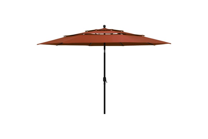 3-tasoinen aurinkovarjo alumiinitanko terrakotta 3,5 m - Puutarhakalusteet - Aurinkosuojat - Aurinkovarjo