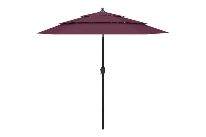 3-tasoinen aurinkovarjo alumiinitanko viininpunainen 2,5 m - Puutarhakalusteet - Aurinkosuojat - Aurinkovarjo
