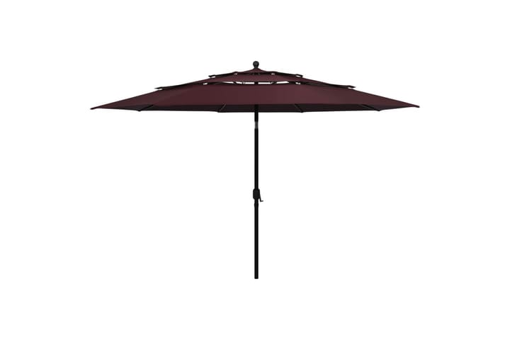 3-tasoinen aurinkovarjo alumiinitanko viininpunainen 3,5 m - Puutarhakalusteet - Aurinkosuojat - Aurinkovarjot
