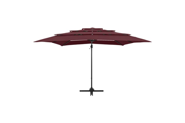 4-tasoinen Aurinkovarjo alumiinitanko 250x250 cm - Punainen - Puutarhakalusteet - Aurinkosuoja - Aurinkovarjo