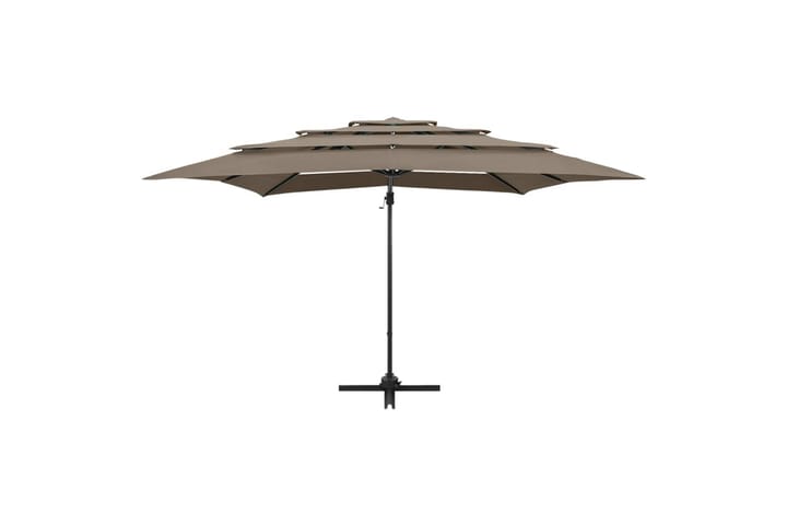 4-tasoinen Aurinkovarjo alumiinitanko harmaanruskea 250x250 - Taupe - Puutarhakalusteet - Aurinkosuoja - Aurinkovarjo