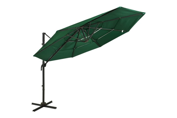 4-tasoinen aurinkovarjo alumiinitanko vihreä 3x3 m - Puutarhakalusteet - Aurinkosuojat - Aurinkovarjo