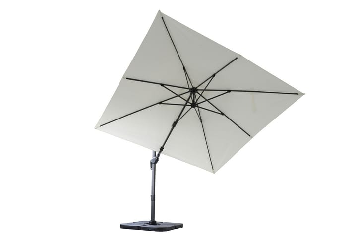 Aurinkovarjo 300x300 cm - Valkoinen/Kerma - Puutarhakalusteet - Aurinkosuoja - Aurinkovarjo