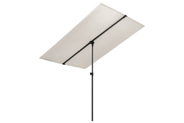 Aurinkovarjo alumiinitanko 180x130 cm hiekanvalkoinen - Valkoinen - Puutarhakalusteet - Aurinkosuoja - Markiisi
