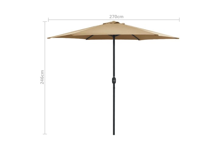 Aurinkovarjo alumiinitanko 270x246 cm harmaanruskea - Ruskea - Puutarhakalusteet - Aurinkosuojat - Aurinkovarjot