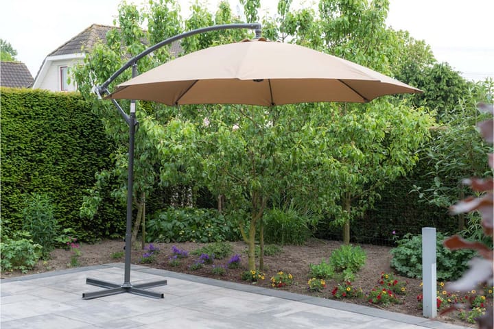 Aurinkovarjo Athene 300 cm Musta/Taupe - Garden Impressions - Puutarhakalusteet - Aurinkosuoja - Aurinkovarjo - Riippuva aurinkovarjo