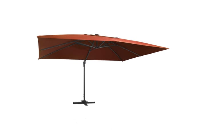 Aurinkovarjo LED-valoilla terrakotta 400x300 cm - Puutarhakalusteet - Aurinkosuojat - Aurinkovarjo - Riippuva aurinkovarjo