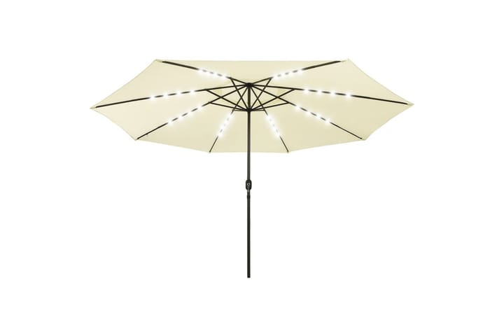 Aurinkovarjo LED-valot ja metallitanko 400 cm hiekka - Puutarhakalusteet - Aurinkosuojat - Aurinkovarjot - Riippuva aurinkovarjo
