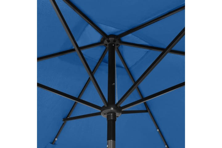 Aurinkovarjo LED-valot ja terästanko 2x3 m taivaansininen - Puutarhakalusteet - Aurinkosuojat - Aurinkovarjo