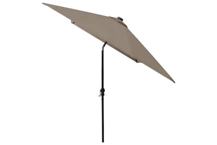 Aurinkovarjo LED-valot ja terästanko ruskeanharmaa 2x3 m - Puutarhakalusteet - Aurinkosuojat - Aurinkovarjo