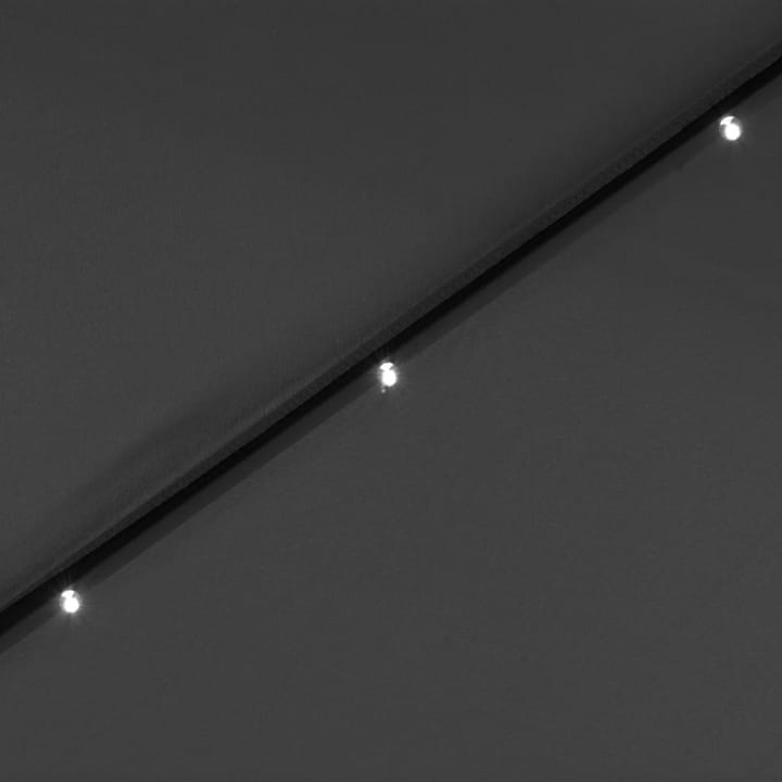 Aurinkovarjo LED-valot terästanko 300 cm antrasiitti - Antrasiitti - Puutarhakalusteet - Aurinkosuojat - Markiisi
