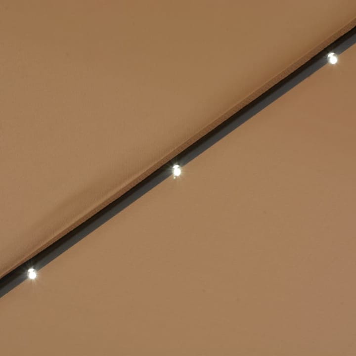 Aurinkovarjo LED-valot terästanko 300 cm harmaanruskea - Ruskea - Puutarhakalusteet - Aurinkosuoja - Aurinkovarjo