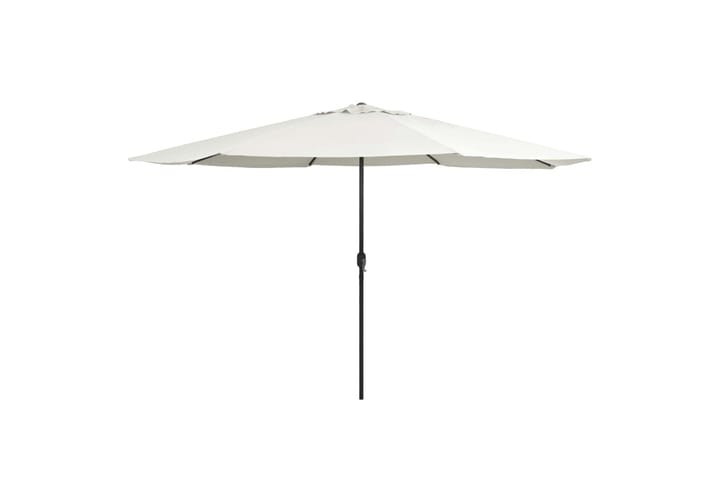 Aurinkovarjo metallirunko 400 cm hiekanvalkoinen - Valkoinen - Puutarhakalusteet - Aurinkosuoja - Aurinkovarjo