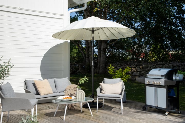 Aurinkovarjo Palmetto 270 cm - Valkoinen - Puutarhakalusteet - Aurinkosuojat - Aurinkovarjot