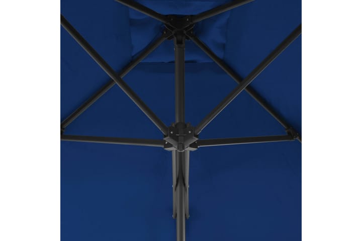 Aurinkovarjo terästangolla sininen 250x250x230 cm - Sininen - Puutarhakalusteet - Aurinkosuojat - Aurinkovarjot