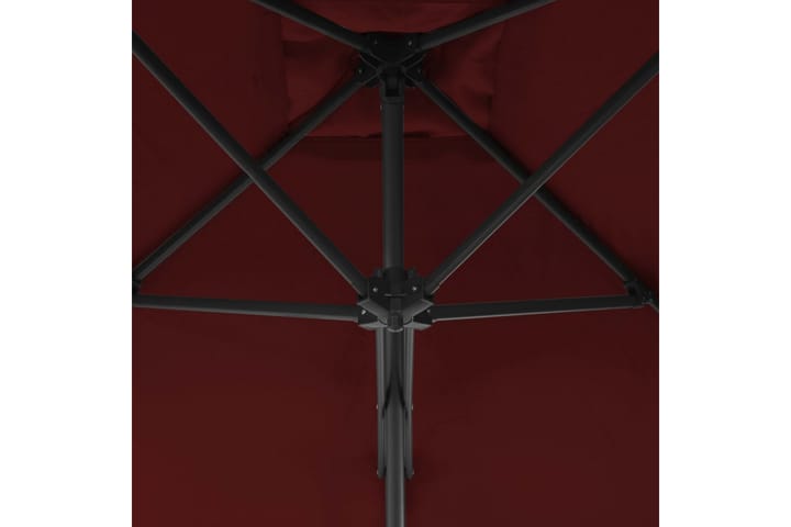 Aurinkovarjo terästangolla viininpunainen 250x250x230 cm - Punainen - Puutarhakalusteet - Aurinkosuojat - Aurinkovarjo