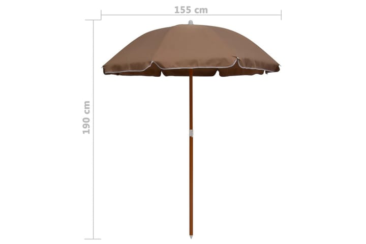 Aurinkovarjo terästanko 180 cm ruskeanharmaa - Puutarhakalusteet - Aurinkosuojat - Aurinkovarjot