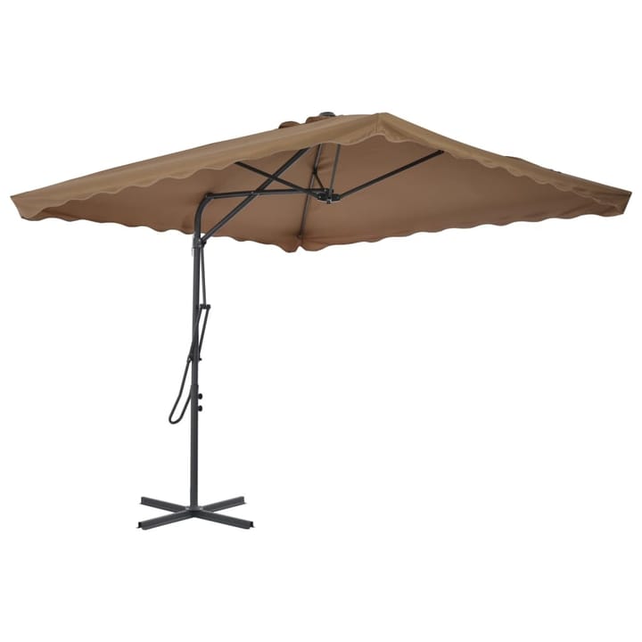 Aurinkovarjo terästanko 250x250 cm harmaanruskea - Ruskea - Puutarhakalusteet - Aurinkosuojat - Aurinkovarjot
